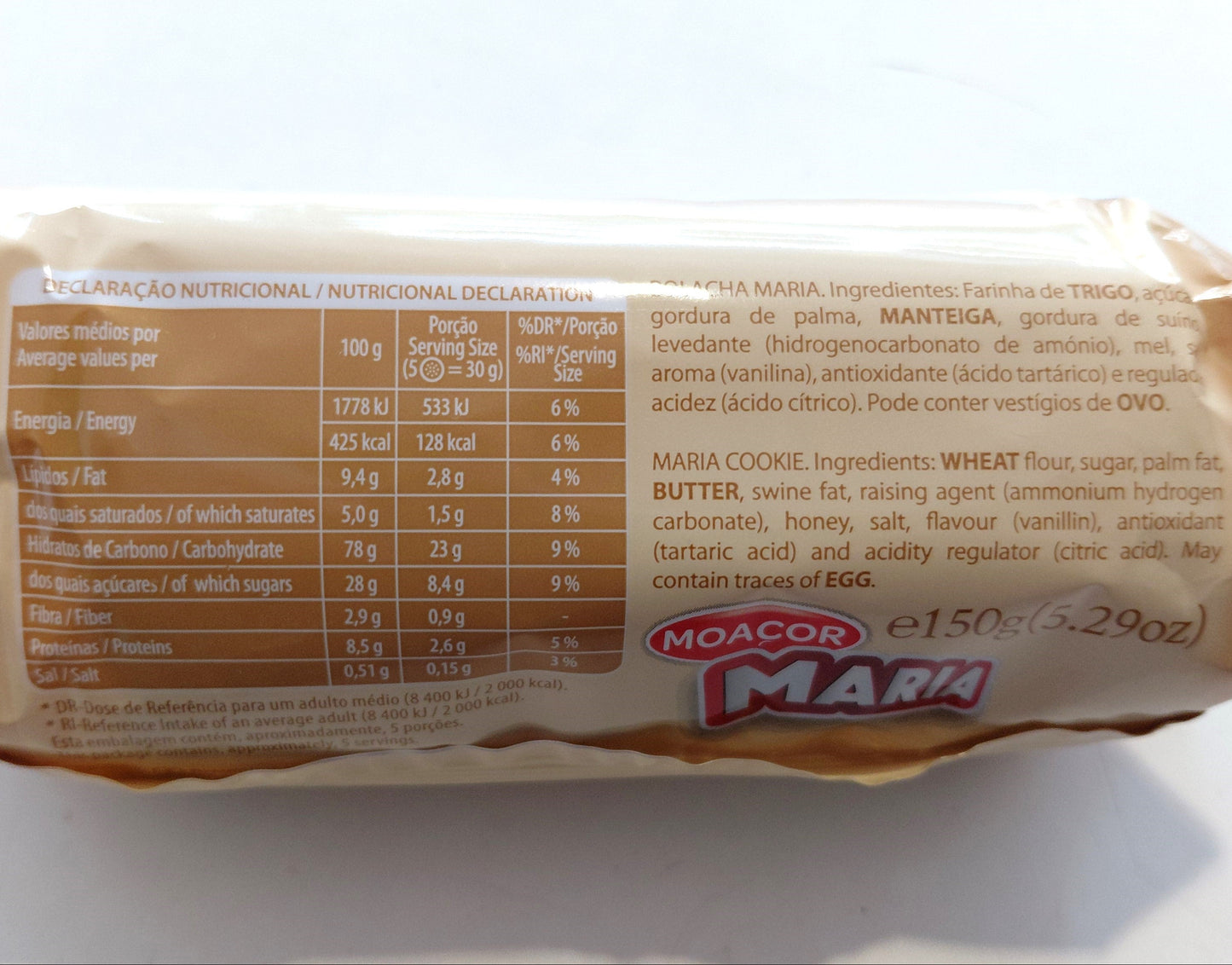 Maria Biscuits 150g – Moaçor – Classic Azores Cookies