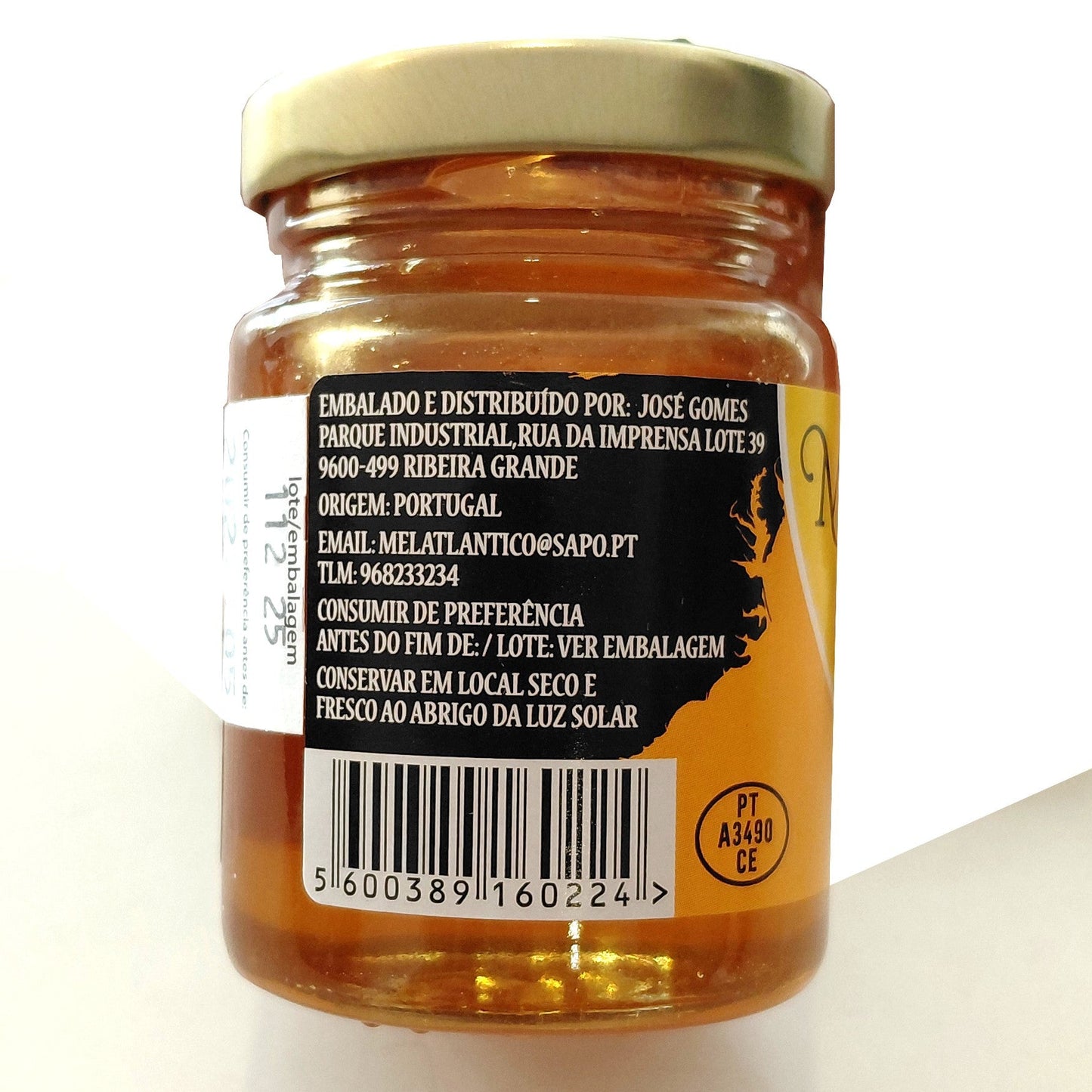 100g Azores Multifloral Honey – Mel do Atlântico – Pure Atlantic Honey top side barcode view