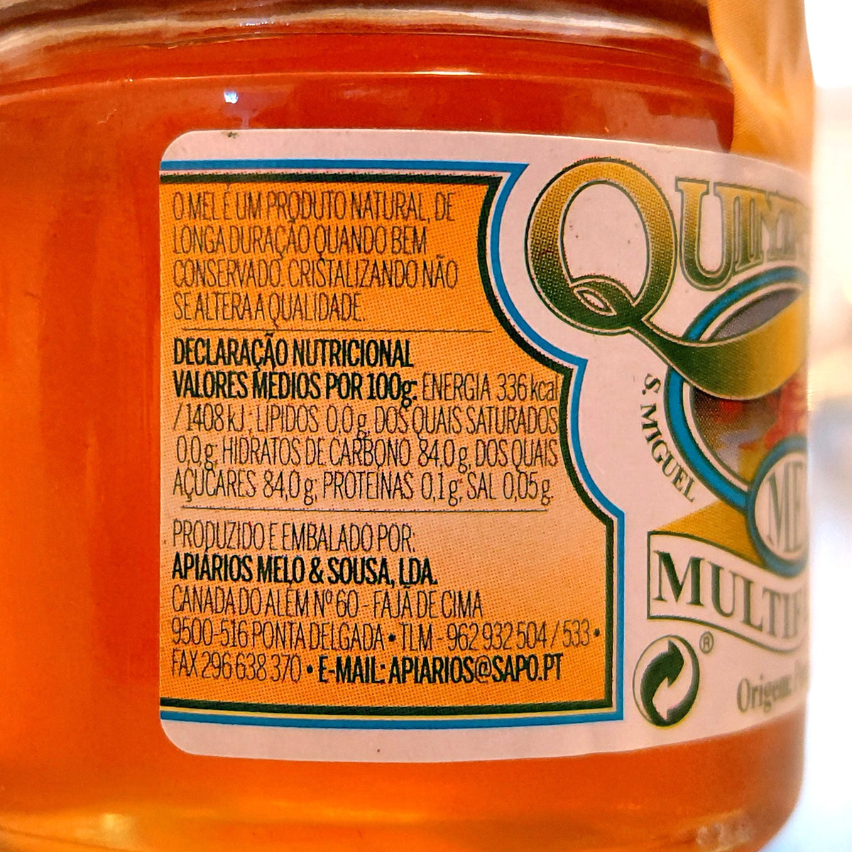 Azores Multifloral Honey DOP – Quinta do Além – Premium Honey – Glass Jar