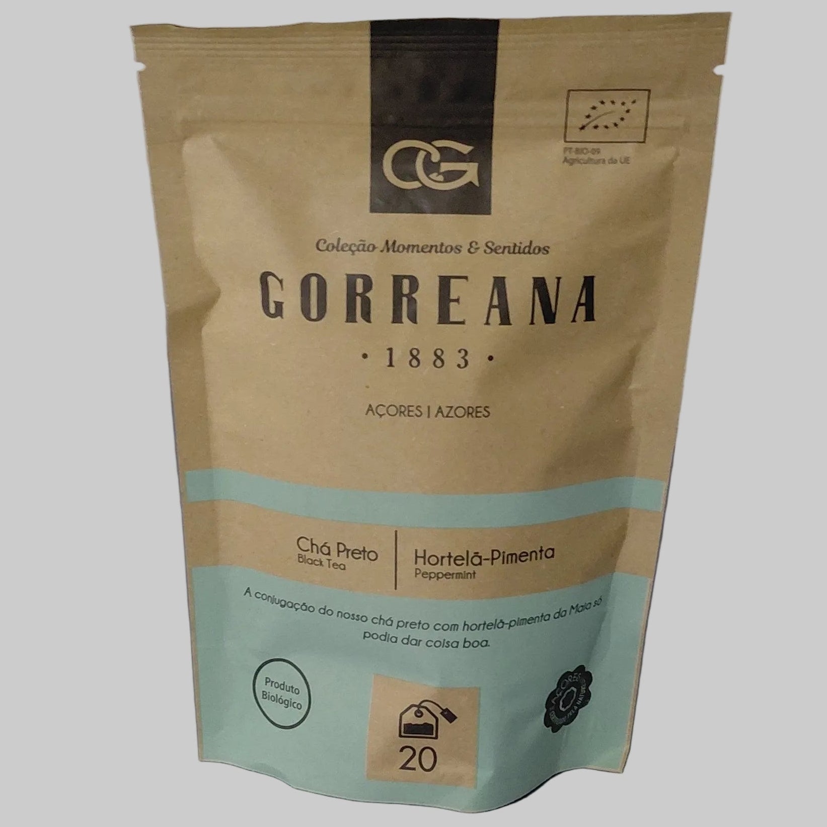 20 Teabags Gorreana Black Tea with Peppermint Loose Leaf from Azores Bold & Refreshing