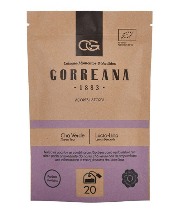 20 Teabags Gorreana Green Tea w/ Lemon Verbena Loose Leaf from Azores Light, Calming & Digestive Blend package 2