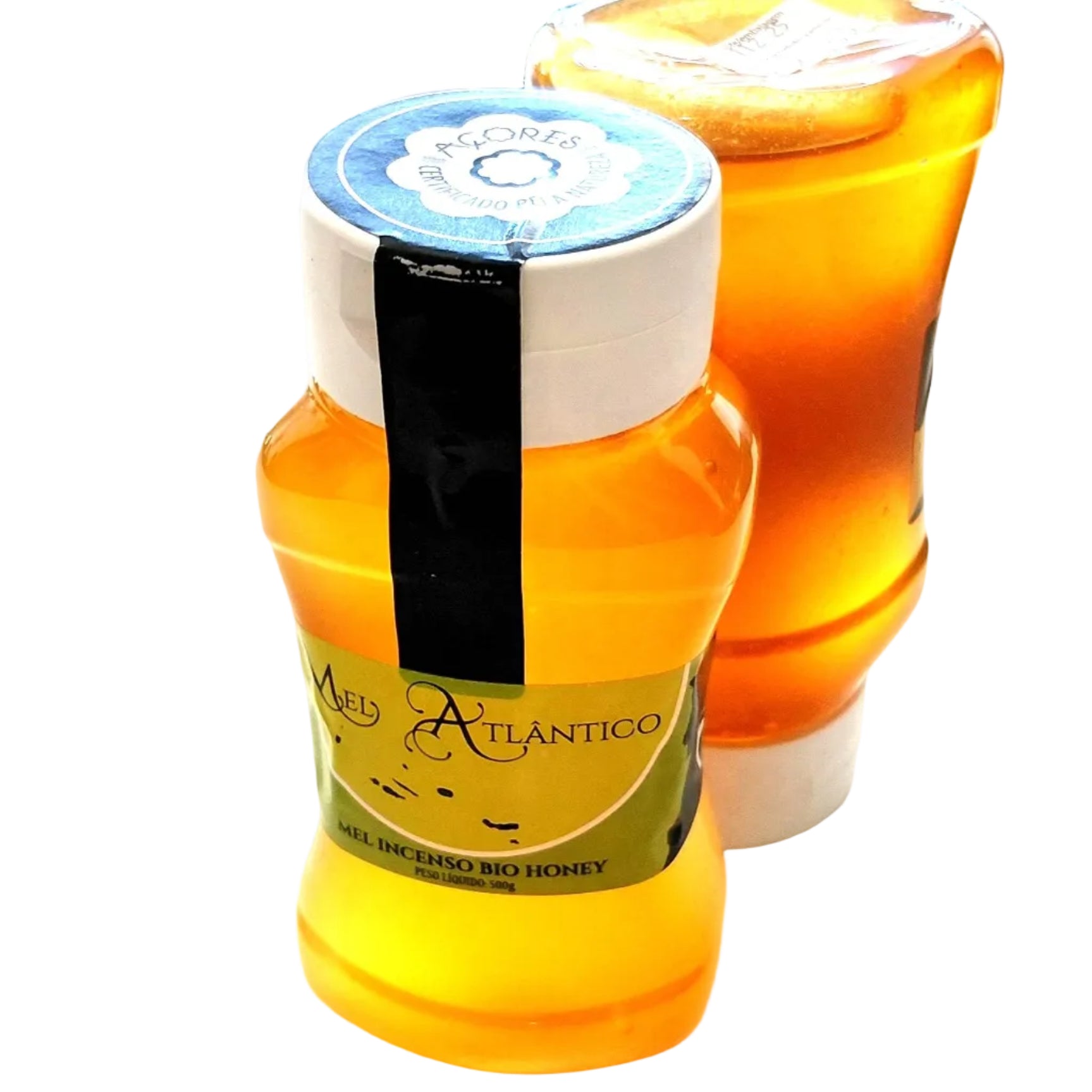 500g Azores Incense Honey – Mel do Atlântico – Rare & Aromatic Honey Squeeze bottle front top view