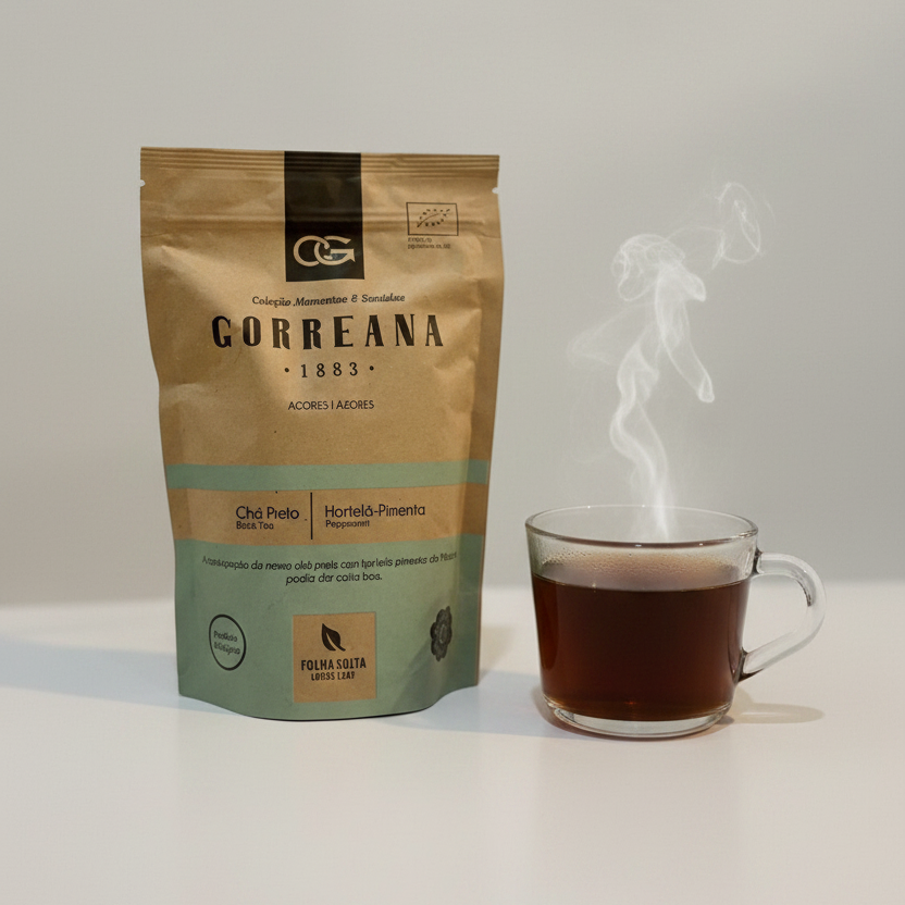 80g Gorreana Black Tea with Peppermint – Loose Leaf from the Azores – Bold &amp; Refreshing Herbal Blend&nbsp;|&nbsp;80g Chá Preto Gorreana com Hortelã-Pimenta – Folha Solta dos Açores – Mistura Refrescante e Revigorante