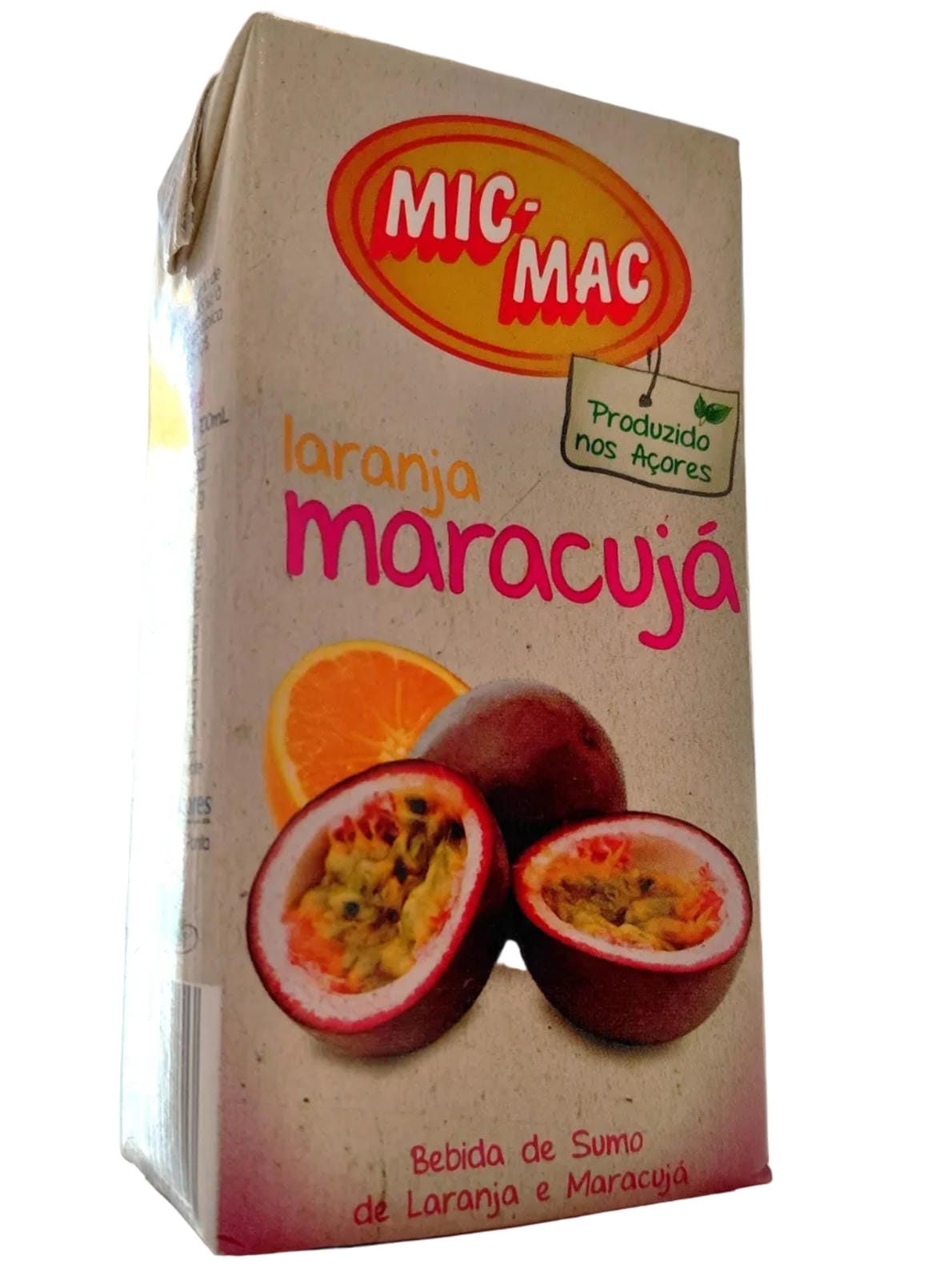 Mic Mac juice orange passion fruit package 200ml front angle