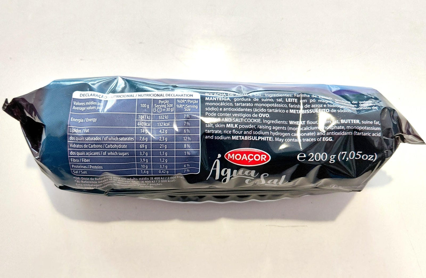 Salted Water Crackers 200g – Moaçor – Traditional Azores Snack back